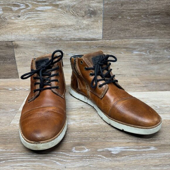 Bullboxer Adyn Cap Toe Brown Leather Side Zip Ankle Boot Men's Size EU 45 - Picture 6 of 7